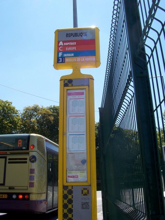 Bus stop in Reims