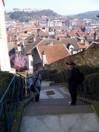 Walking through the ville haute in Bar le Duc with my parents, March 2007